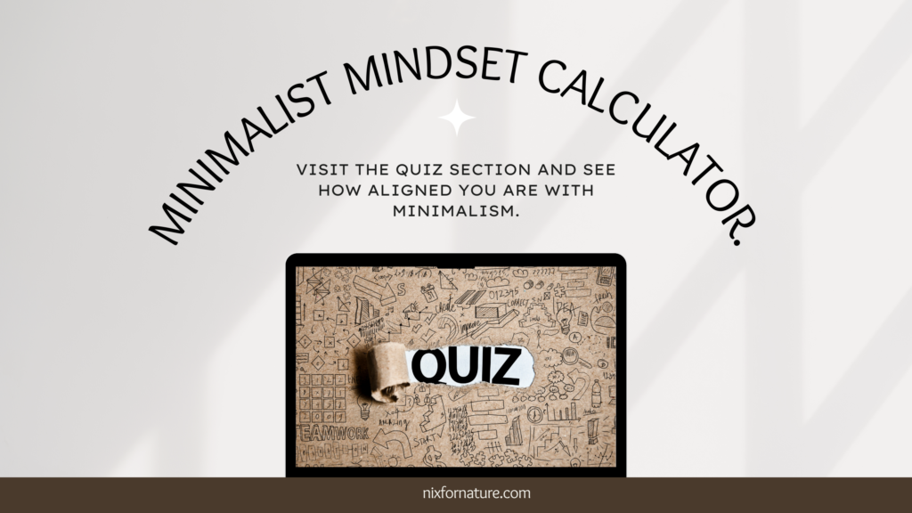 Minimalist Mindset Calculator- An interactive quiz about minimalism.